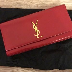 Saint Laurent Cassandre Vernis Leather Clutch